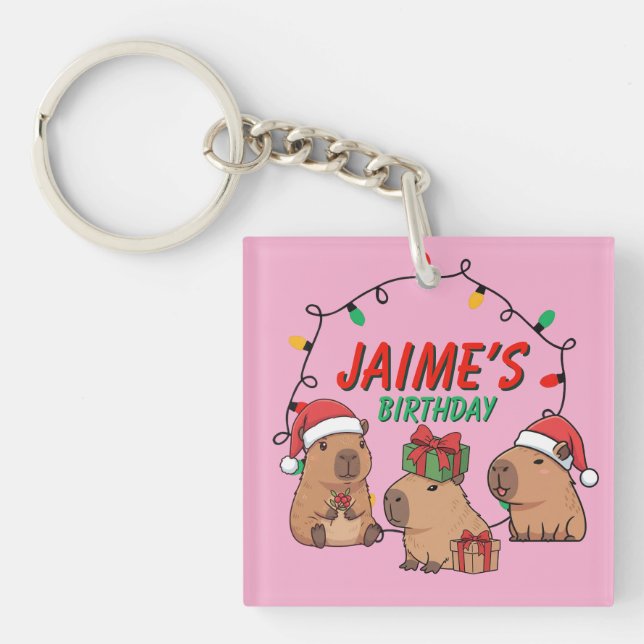 Capybara Rosa Jul Holiday Födelsedag (Framsidan)