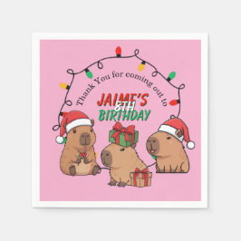 Capybara Rosa Jul Holiday Födelsedag Pappersservett