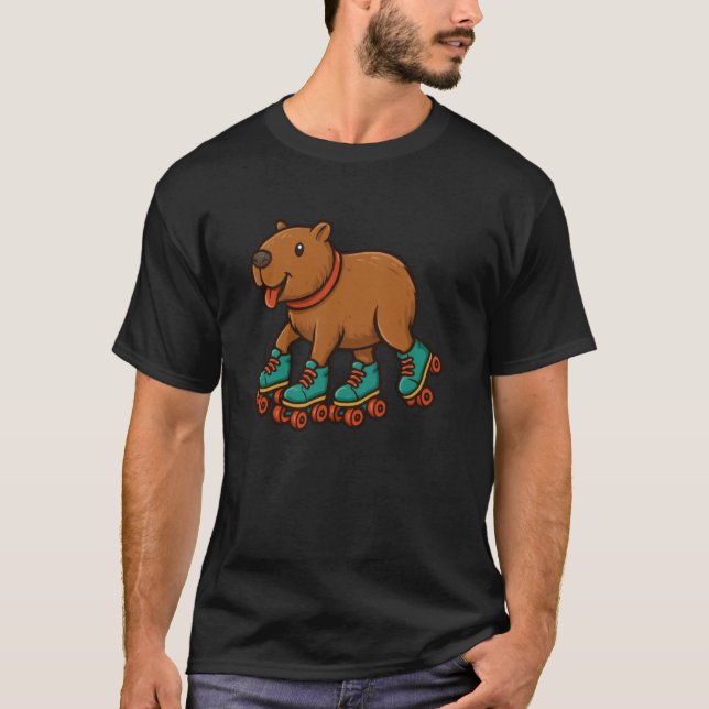 Capybara Rullskridskor Skridskoåkning T Shirt (Framsida)