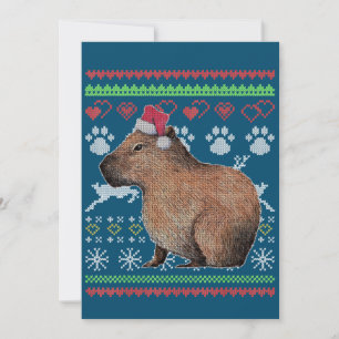 Capybara Santa-Claus Fula Jultröja Holida Inbjudningar