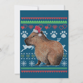 Capybara Santa-Claus Fula Jultröja Holida Inbjudningar