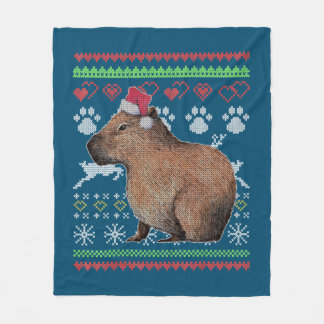 Capybara Santa-Claus Ugly jul Sweater Holida Fleecefilt