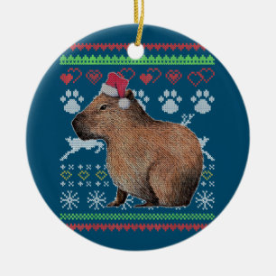 Capybara Santa-Claus Ugly jul Sweater Holida Julgransprydnad Keramik