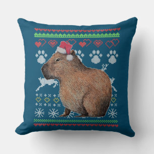 Capybara Santa-Claus Ugly jul Sweater Holida Kudde