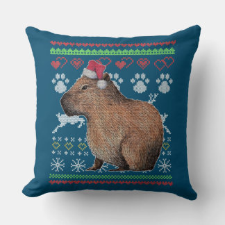 Capybara Santa-Claus Ugly jul Sweater Holida Kudde