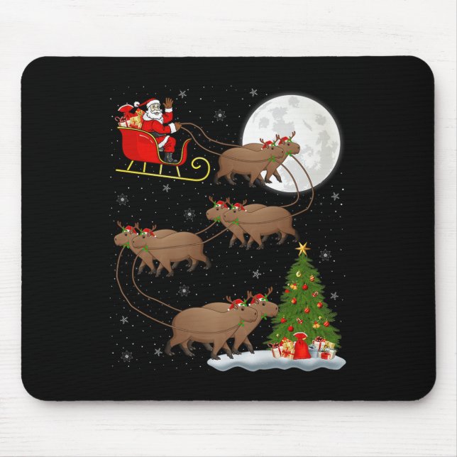Capybara Santa Sleigh Flying Funny Magical Christm Musmatta (Framsidan)
