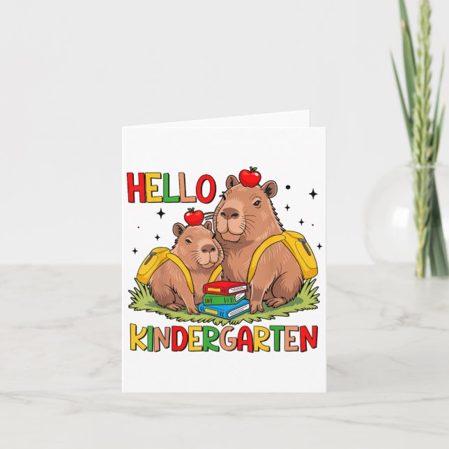 Capybara School Start Hej Kindergarten Tillbaka ti Kort (Framsida)