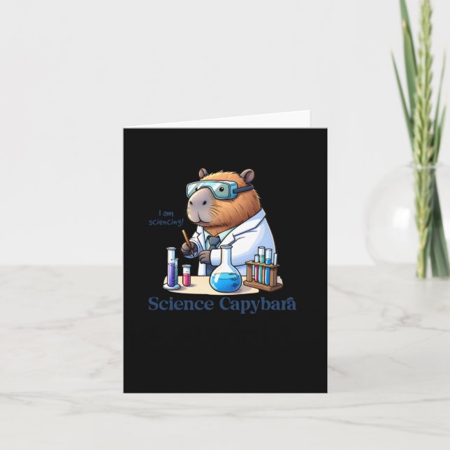 Capybara Scientist, jag gör vetenskap! Fäst Kort (Framsida)