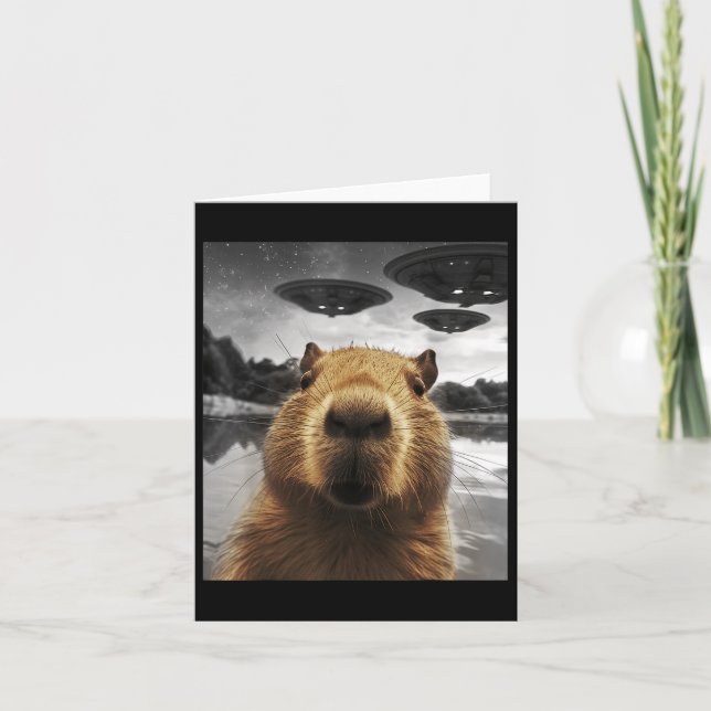 Capybara Selfie Funny Julafton Animal Graphic Capy Kort (Framsida)