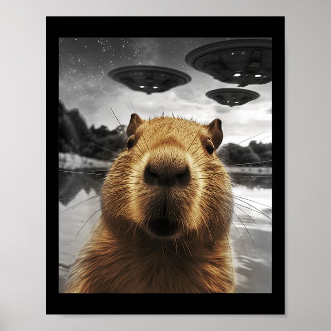 Capybara Selfie Funny Julafton Animal Graphic Capy Poster (Framsidan)