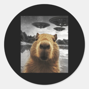 Capybara Selfie Funny Julafton Animal Graphic Capy Runt Klistermärke