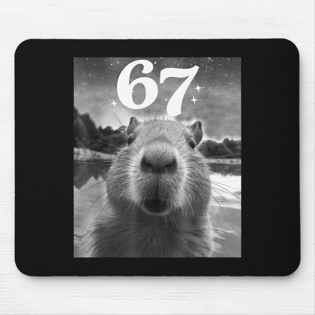 Capybara Selfie Med 67 Meme Capy Grafik För Män  Musmatta (Framsidan)