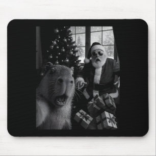 Capybara Selfie Med Tomte Rolig Capybara För Män Musmatta