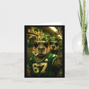 Capybara selfie st. patricks dag hip hop gangster kort