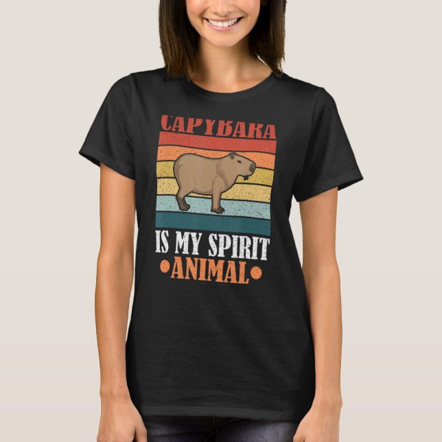 Capybara Shirt Funny Capybara är mitt spritdjur T (Framsida)