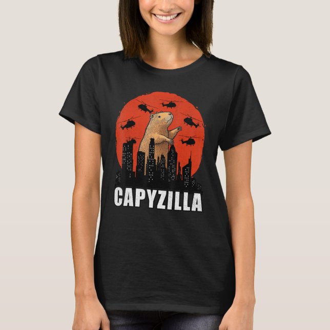Capybara Shirt Funny Capybara Rodent Capyzilla Rol T (Framsida)