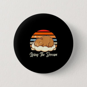 Capybara sleepybara drömmer om det gamla retro vin knapp