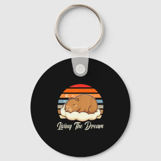 Capybara sleepybara lever drömmar retro vintage nyckelring
