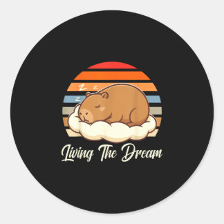 Capybara sleepybara lever drömmar retro vintage runt klistermärke