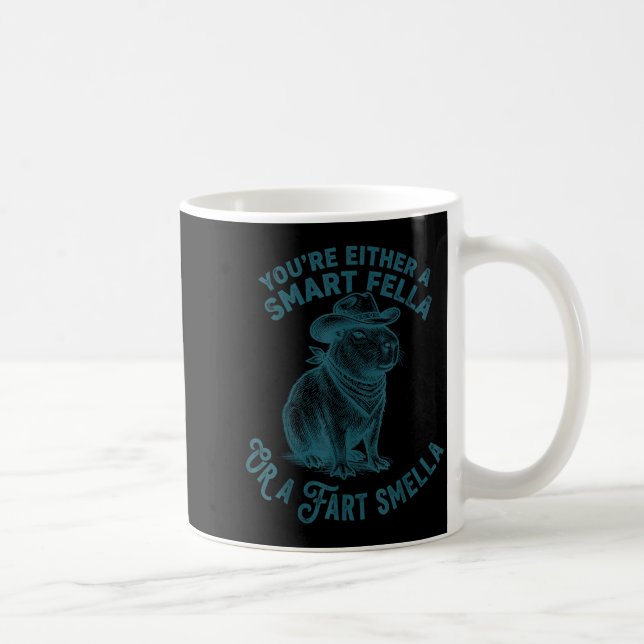 Capybara Smart Kille Fart Smella Rollig Cowboy Hum Kaffemugg (Höger)