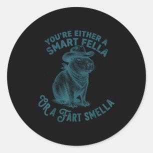 Capybara Smart Kille Fart Smella Rollig Cowboy Hum Runt Klistermärke