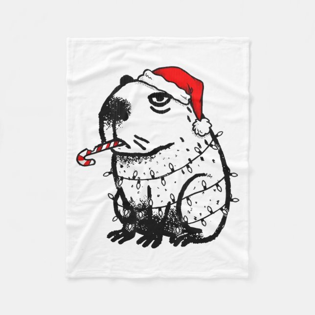 Capybara Smoking Christmas Ugly Cigarette Gen Z  Fleecefilt (Framsidan)