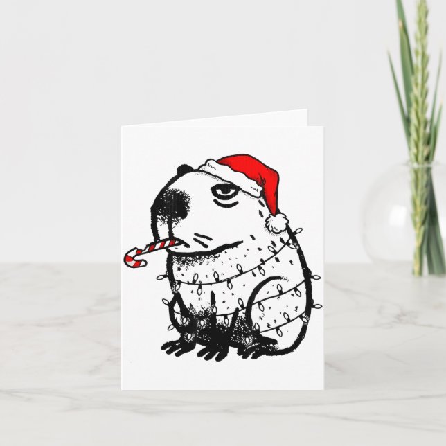 Capybara Smoking Christmas Ugly Cigarette Gen Z  Kort (Framsida)
