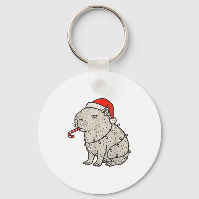 Capybara Smoking Christmas Ugly Cigarette Gen Z  Nyckelring (Framsida)