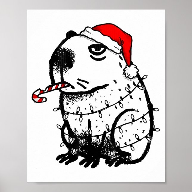 Capybara Smoking Christmas Ugly Cigarette Gen Z  Poster (Framsidan)