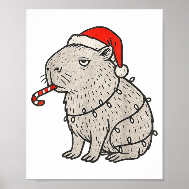 Capybara Smoking Christmas Ugly Cigarette Gen Z  Poster (Framsidan)