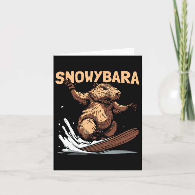 Capybara Snowboard - Snowboarding Snowboarder Snö Kort (Framsida)