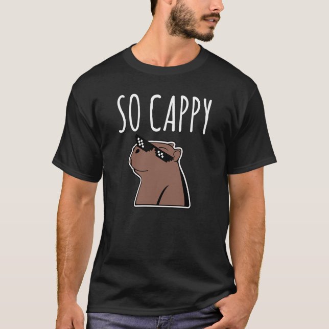 Capybara So Cappy Rodent Animal OK Drag upp Capy T Shirt (Framsida)