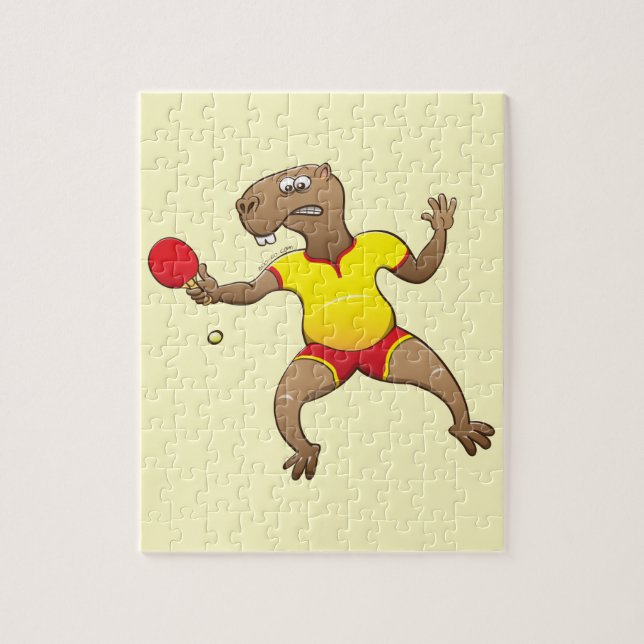 Capybara som leker bordtennis pussel (Vertikal)