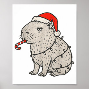 Capybara som röker jul ful rökt cigarett Gen Z Poster
