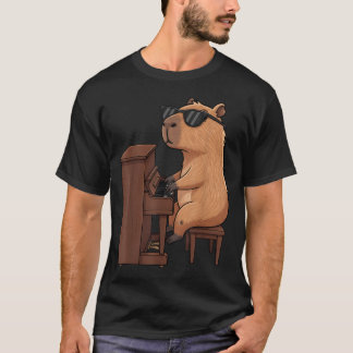 Capybara som spelar pianomusik Musiker Söta flicko T Shirt