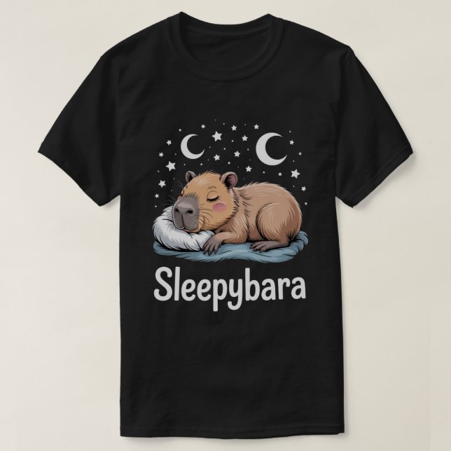 Capybara Sömn Pyjamas – Rolig Sleepybara   T Shirt (Design framsida)