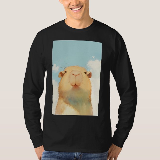 Capybara Sött Ansikte T Shirt (Framsida)
