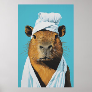 Capybara Spa Day Poster