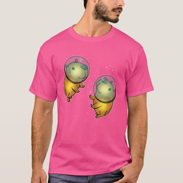 Capybara Space Astronaut Älskare Capybara T Shirt (Framsida)