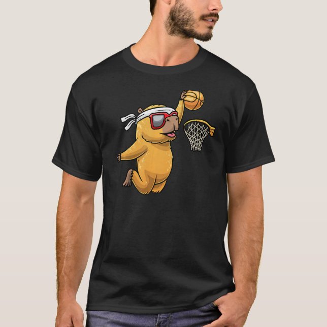 Capybara spelar basketboll Sports Rodent Kids Pre T Shirt (Framsida)
