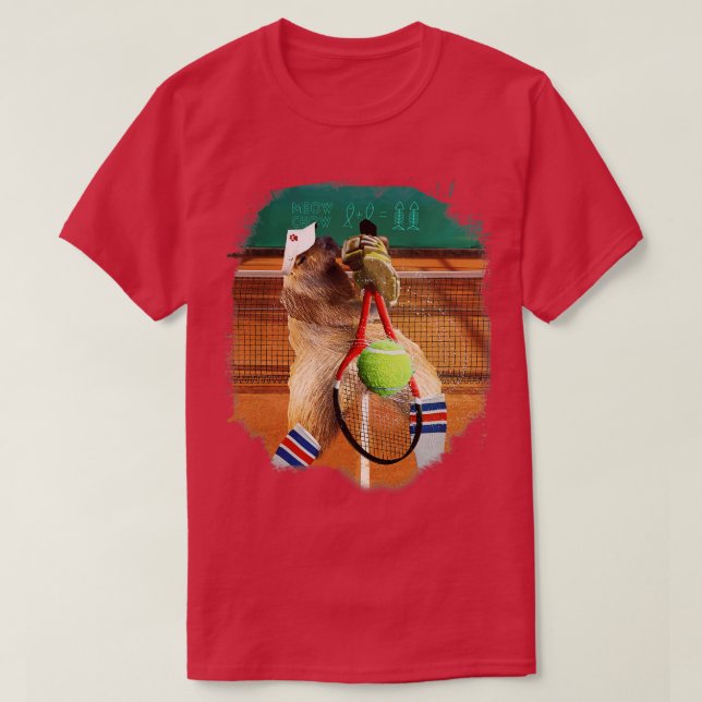Capybara Spelar Tennis 1 T Shirt (Design framsida)