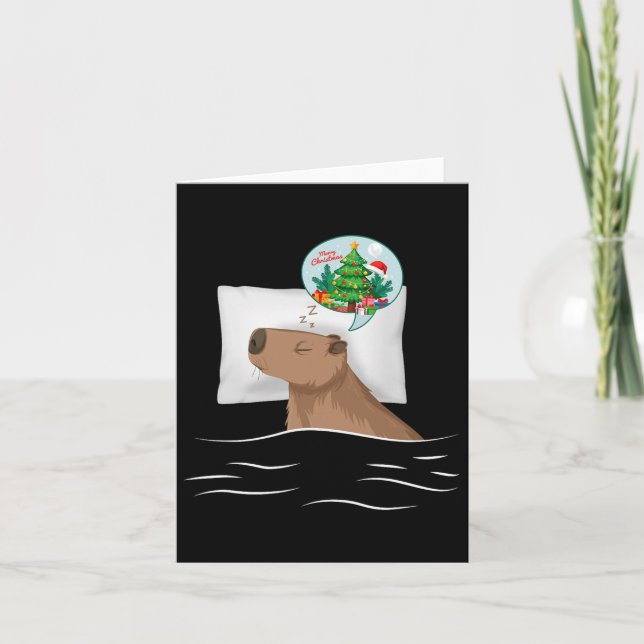 Capybara Ssov Night Julafton Rodent jul Dream C Kort (Framsida)