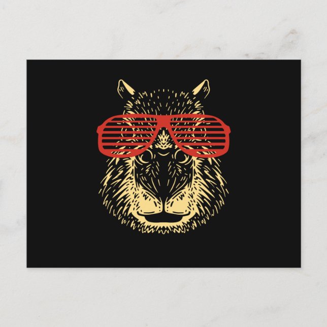 Capybara Sunglass Capibara Vykort (Framsida)