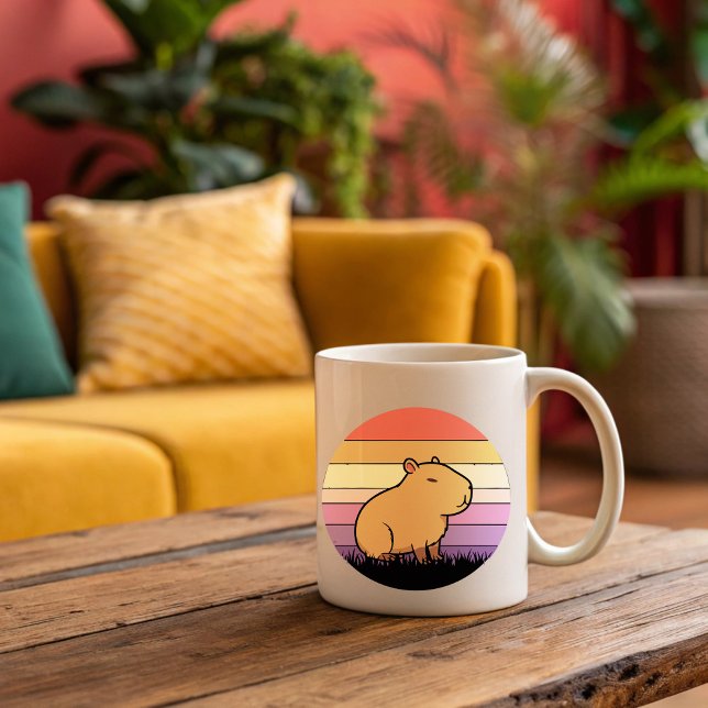Capybara Sunset Mugg | Uppmjukning och bedövning a (Skapare uppladdad)