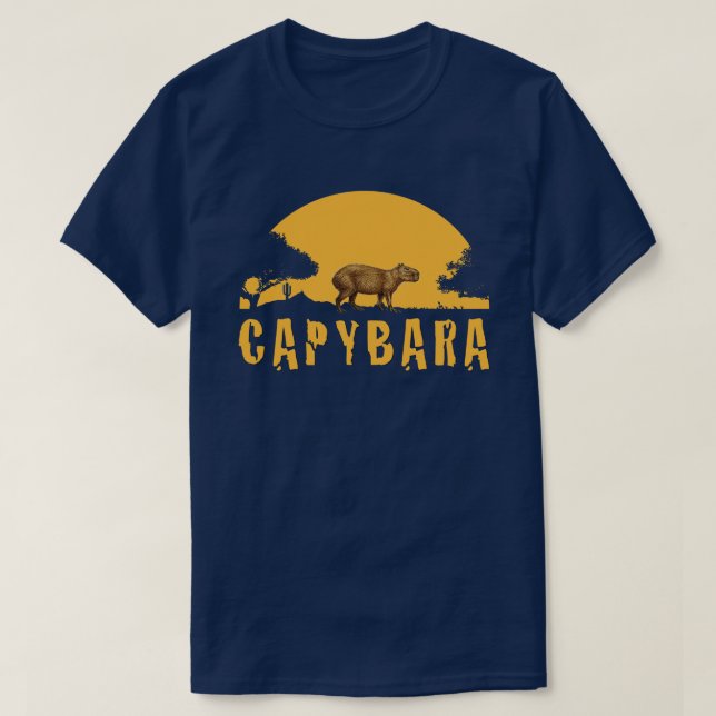 Capybara Sunset Tee Shirt (Design framsida)