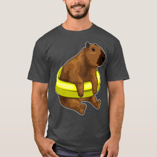 Capybara Swimming Life buoy T Shirt