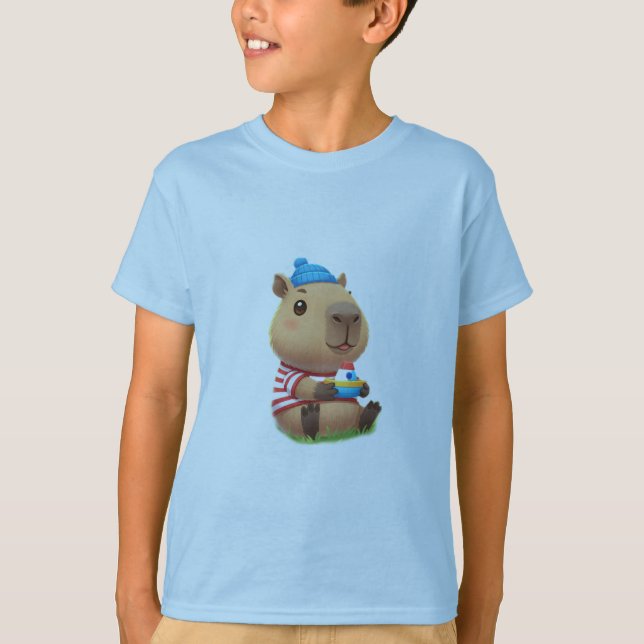 Capybara T_shirt boy T Shirt (Framsida)