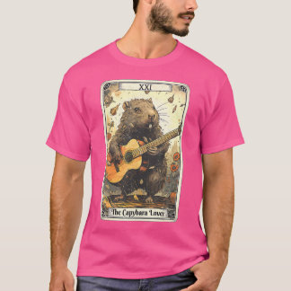 Capybara Tarot Card Capybara spelar Guitar Re T Shirt