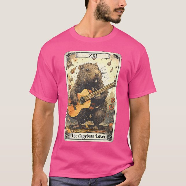 Capybara Tarot Card Capybara spelar Guitar Re T Shirt (Framsida)