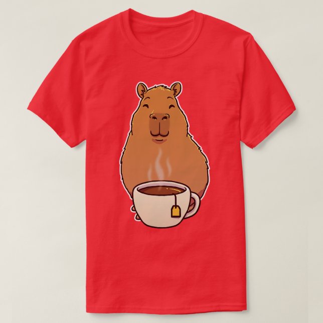 Capybara Tea Kopp T Shirt (Design framsida)